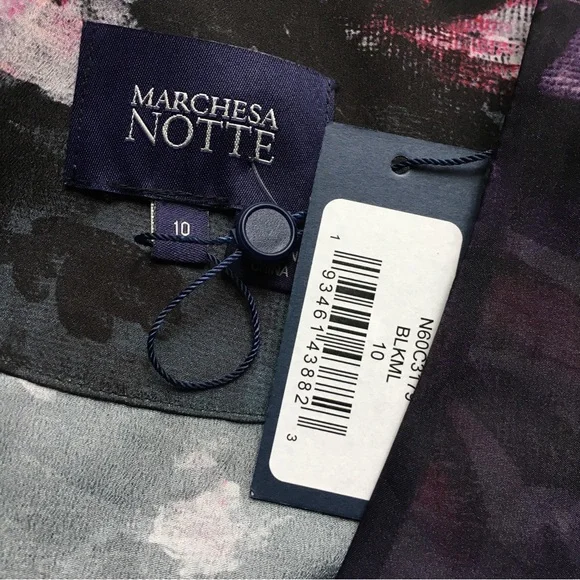 NWT Marchesa Notte Floral Cocktail Wrap Dress - Picture 16 of 16
